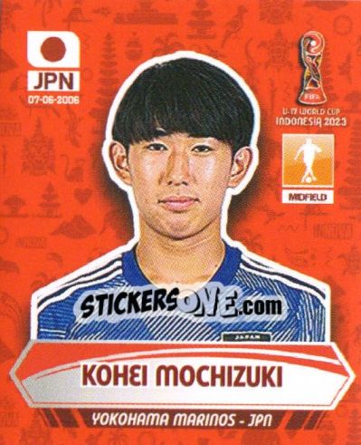 Sticker KOHEI MOCHIZUKI - FIFA U-17 WORLD CUP INDONESIA 2023
 n. 223 - INNOVA