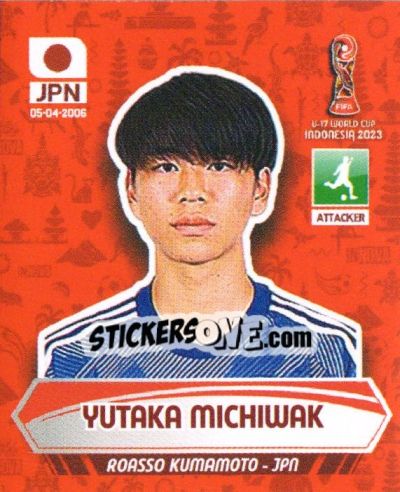 Sticker YUTAKA MICHIWAK - FIFA U-17 WORLD CUP INDONESIA 2023
 - INNOVA