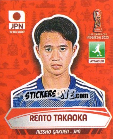 Sticker RENTO TAKAOKA - FIFA U-17 WORLD CUP INDONESIA 2023
 n. 230 - INNOVA