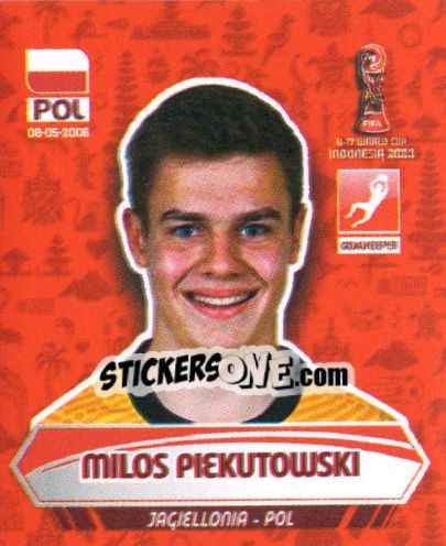 Sticker MILOS PIEKUTOWSKI - FIFA U-17 WORLD CUP INDONESIA 2023
 - INNOVA