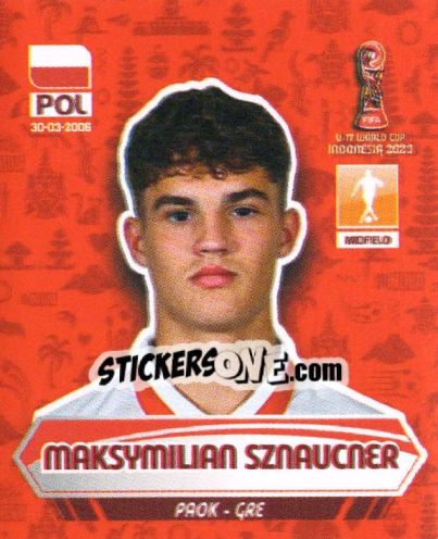 Sticker MAKSYMILIAN SZNAUCNER - FIFA U-17 WORLD CUP INDONESIA 2023
 - INNOVA