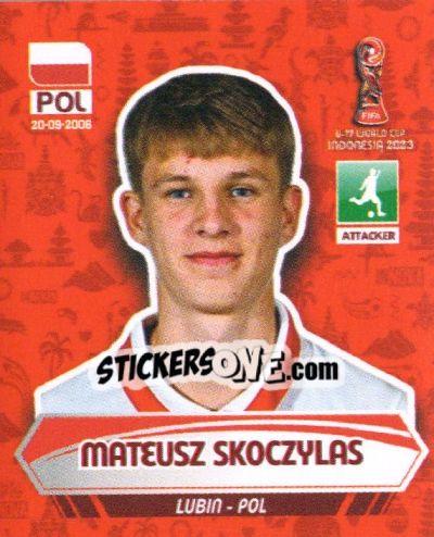 Sticker MATEUSZ SKOCZYLAS - FIFA U-17 WORLD CUP INDONESIA 2023
 n. 245 - INNOVA