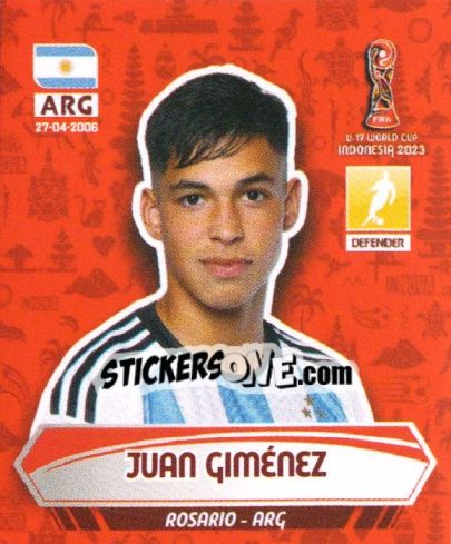Sticker JUAN GIMENEZ - FIFA U-17 WORLD CUP INDONESIA 2023
 - INNOVA