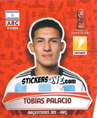 Sticker TOBIAS PALACIO - FIFA U-17 WORLD CUP INDONESIA 2023
 - INNOVA