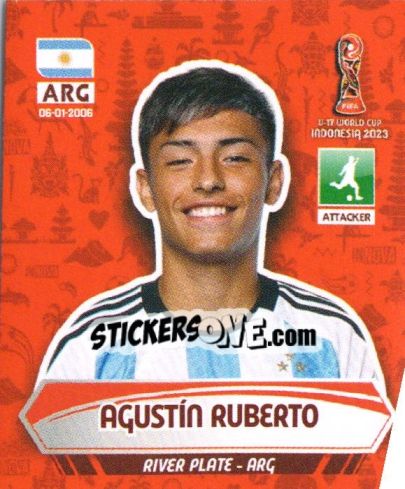 Sticker AGUSTIN RUBERTO - FIFA U-17 WORLD CUP INDONESIA 2023
 - INNOVA