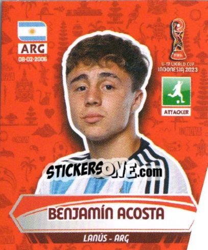 Sticker BENJAMIN ACOSTA - FIFA U-17 WORLD CUP INDONESIA 2023
 - INNOVA