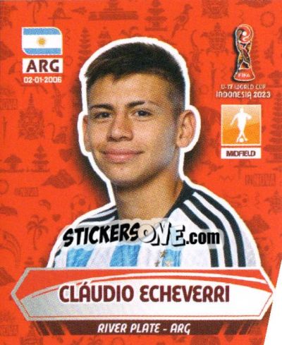 Sticker CLAUDIO ECHEVERRI - FIFA U-17 WORLD CUP INDONESIA 2023
 - INNOVA