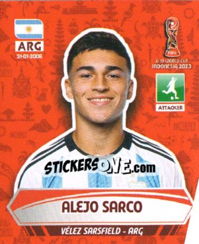Sticker ALEJO SARCO - FIFA U-17 WORLD CUP INDONESIA 2023
 - INNOVA