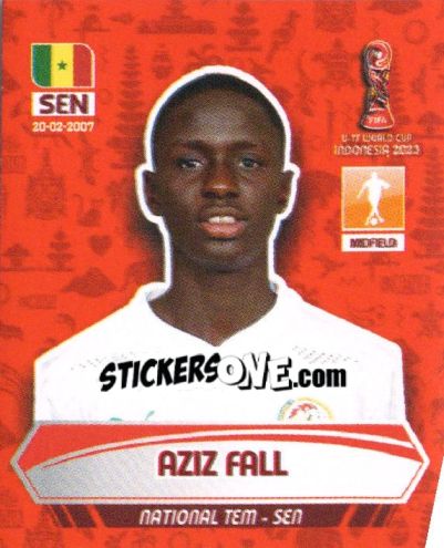 Sticker AZIZ FALL - FIFA U-17 WORLD CUP INDONESIA 2023
 - INNOVA