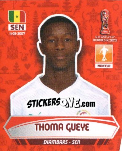 Sticker THOMA GUEYE - FIFA U-17 WORLD CUP INDONESIA 2023
 - INNOVA