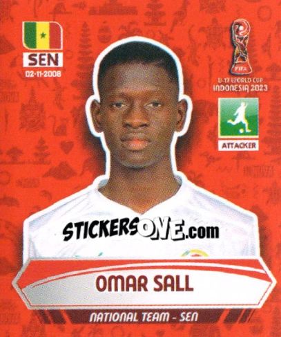 Sticker OMAR SALL - FIFA U-17 WORLD CUP INDONESIA 2023
 - INNOVA