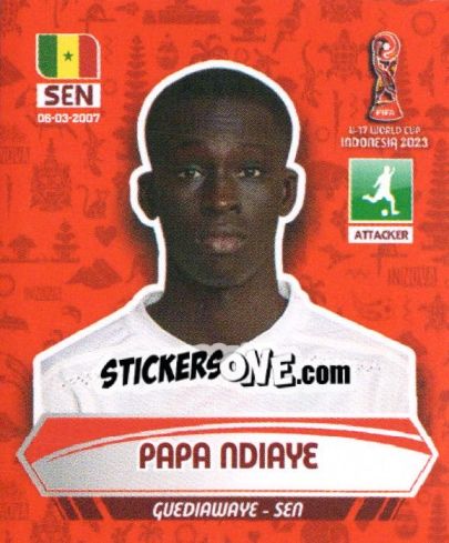 Sticker PAPA NDIAYE - FIFA U-17 WORLD CUP INDONESIA 2023
 - INNOVA