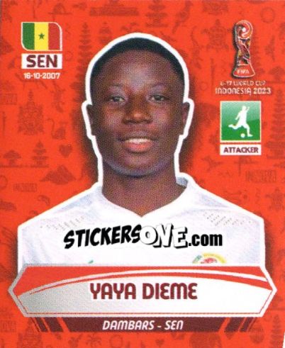 Sticker YAYA DIEME - FIFA U-17 WORLD CUP INDONESIA 2023
 - INNOVA