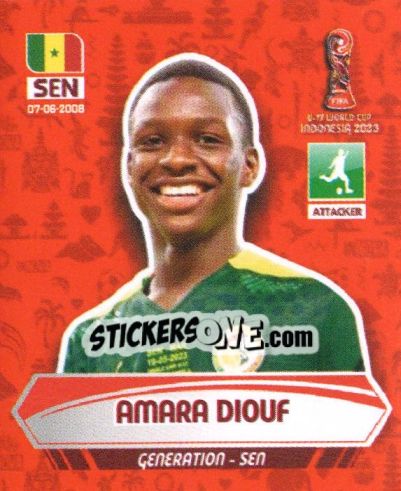 Sticker AMARA DIOUF - FIFA U-17 WORLD CUP INDONESIA 2023
 - INNOVA