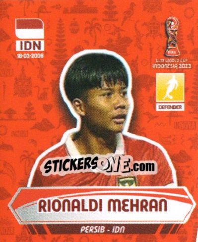 Sticker RIONALDI MEHRAN - FIFA U-17 WORLD CUP INDONESIA 2023
 - INNOVA