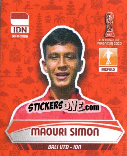 Sticker MAOURI SIMON - FIFA U-17 WORLD CUP INDONESIA 2023
 - INNOVA