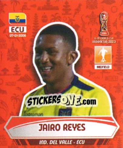 Sticker JAIRO REYES - FIFA U-17 WORLD CUP INDONESIA 2023
 - INNOVA