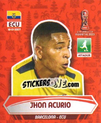 Sticker JHON ACURIO - FIFA U-17 WORLD CUP INDONESIA 2023
 - INNOVA