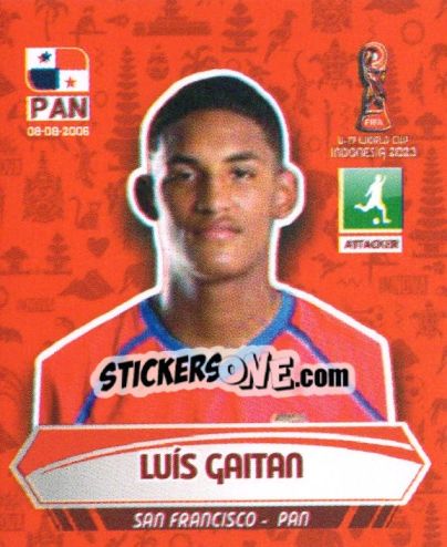 Sticker LUIS GAITAN - FIFA U-17 WORLD CUP INDONESIA 2023
 - INNOVA