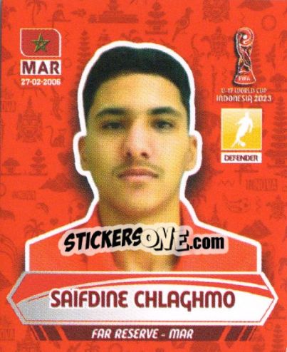 Sticker SAIFDINE CHLAGHMO - FIFA U-17 WORLD CUP INDONESIA 2023
 - INNOVA