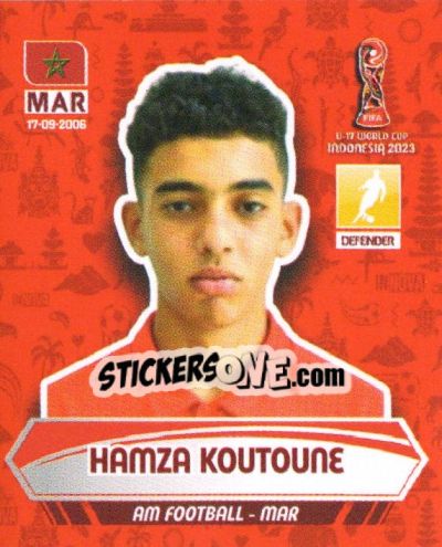 Sticker HAMZA KOUTOUNE - FIFA U-17 WORLD CUP INDONESIA 2023
 - INNOVA
