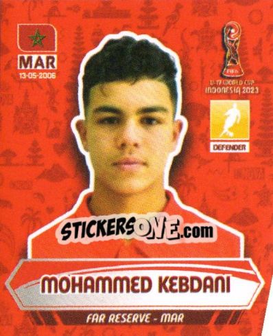 Sticker MOHAMMED KEBDANI - FIFA U-17 WORLD CUP INDONESIA 2023
 - INNOVA