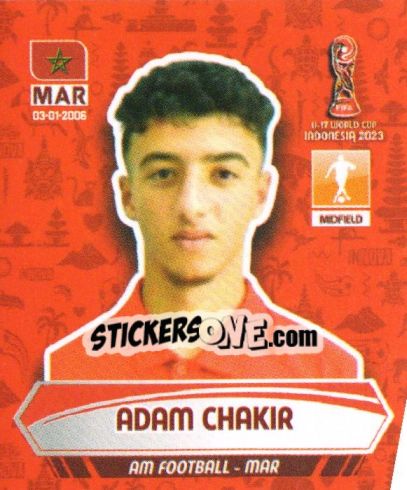 Sticker ADAM CHAKIR - FIFA U-17 WORLD CUP INDONESIA 2023
 - INNOVA