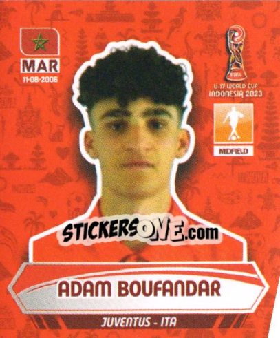Sticker ADAM BOUFANDAR - FIFA U-17 WORLD CUP INDONESIA 2023
 n. 70 - INNOVA