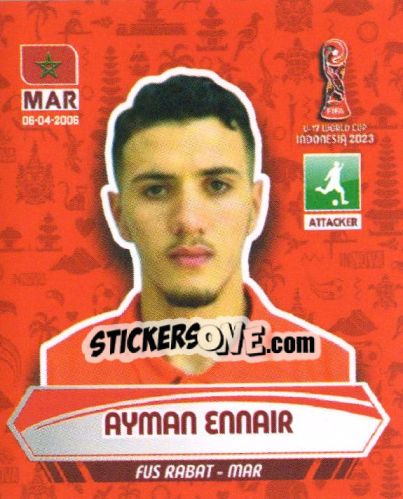 Sticker AYMAN ENNAIR - FIFA U-17 WORLD CUP INDONESIA 2023
 n. 74 - INNOVA