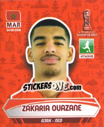 Sticker ZAKARIA OUAZANE - FIFA U-17 WORLD CUP INDONESIA 2023
 - INNOVA