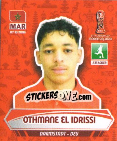 Sticker OTHMANE EL IDRISSI - FIFA U-17 WORLD CUP INDONESIA 2023
 n. 76 - INNOVA