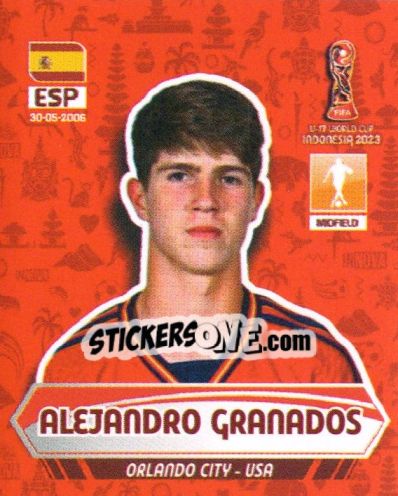 Sticker ALEJANDRO GRANADOS - FIFA U-17 WORLD CUP INDONESIA 2023
 - INNOVA