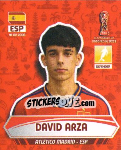 Sticker DAVID ARZA - FIFA U-17 WORLD CUP INDONESIA 2023
 - INNOVA