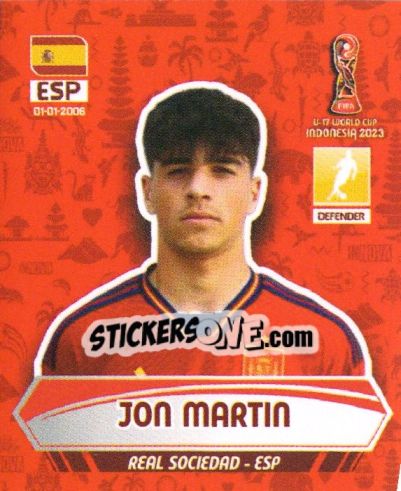 Sticker JON MARTIN - FIFA U-17 WORLD CUP INDONESIA 2023
 - INNOVA