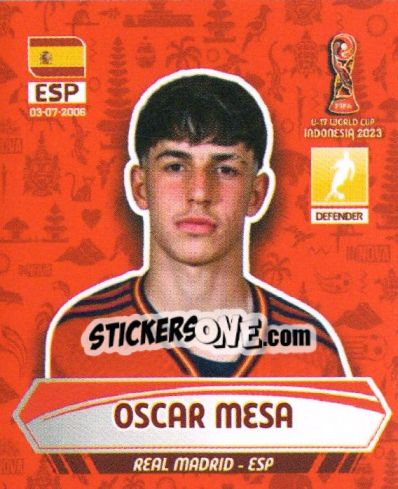 Sticker OSCAR MESA - FIFA U-17 WORLD CUP INDONESIA 2023
 - INNOVA