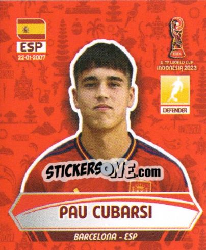 Cromo PAU CUBARSI - FIFA U-17 WORLD CUP INDONESIA 2023
 - INNOVA