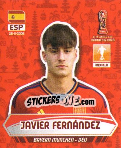 Sticker JAVIER FERNANDEZ - FIFA U-17 WORLD CUP INDONESIA 2023
 - INNOVA