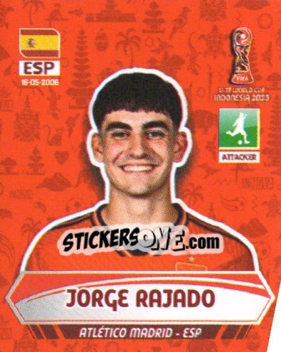 Sticker JORGE RAJADO - FIFA U-17 WORLD CUP INDONESIA 2023
 - INNOVA