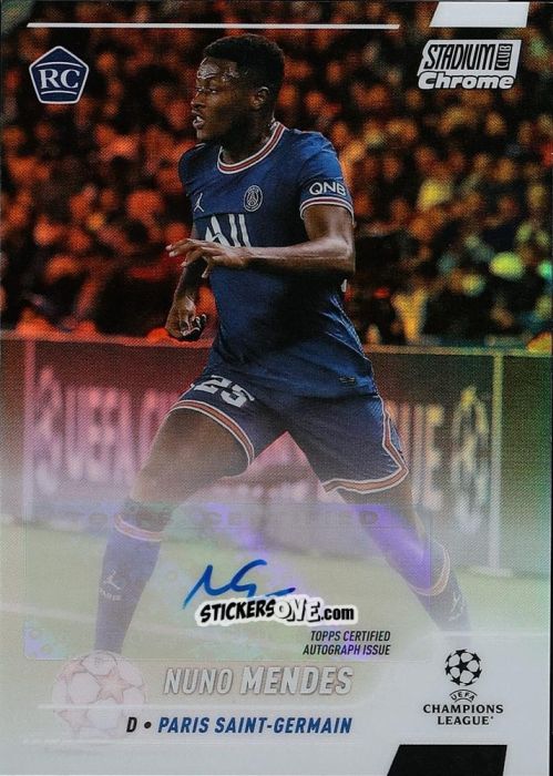 Cromo Nuno Mendes - Stadium Club Chrome UEFA Champions League 2021-2022
 n. CA-NM - Topps