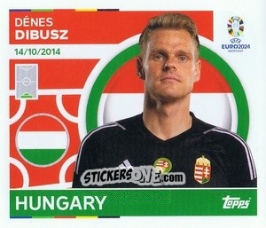 Sticker Denes Dibusz - UEFA Euro 2024
 n. HUN4 - Topps