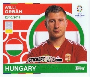 Sticker Willi Orban - UEFA Euro 2024
 n. HUN8 - Topps