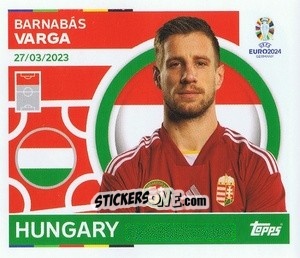 Sticker Barnabas Varga - UEFA Euro 2024
 n. HUN17 - Topps