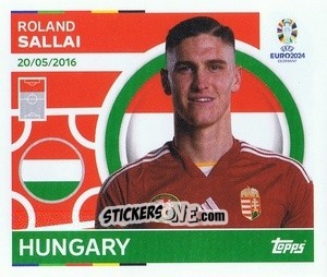 Sticker Roland Sallai - UEFA Euro 2024
 n. HUN18 - Topps