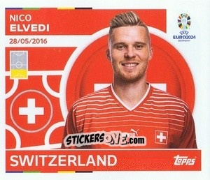 Sticker Nico Elvedi - UEFA Euro 2024
 n. SUI8 - Topps