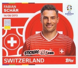 Sticker Fabian Schar - UEFA Euro 2024
 n. SUI9 - Topps