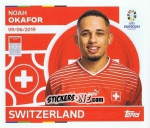 Sticker Noah Okafor - UEFA Euro 2024
 n. SUI21 - Topps