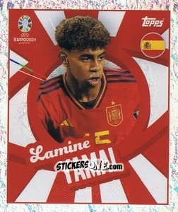 Sticker Lamine Yamal - UEFA Euro 2024
 n. ESP-PTW - Topps