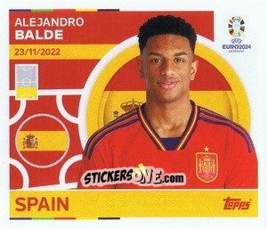 Sticker Alejandro Balde - UEFA Euro 2024
 n. ESP7 - Topps