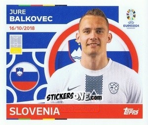 Sticker Jure Balkovec - UEFA Euro 2024
 n. SVN5 - Topps