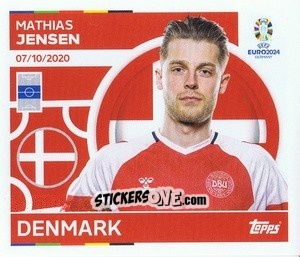 Sticker Mathias Jensen - UEFA Euro 2024
 n. DEN10 - Topps